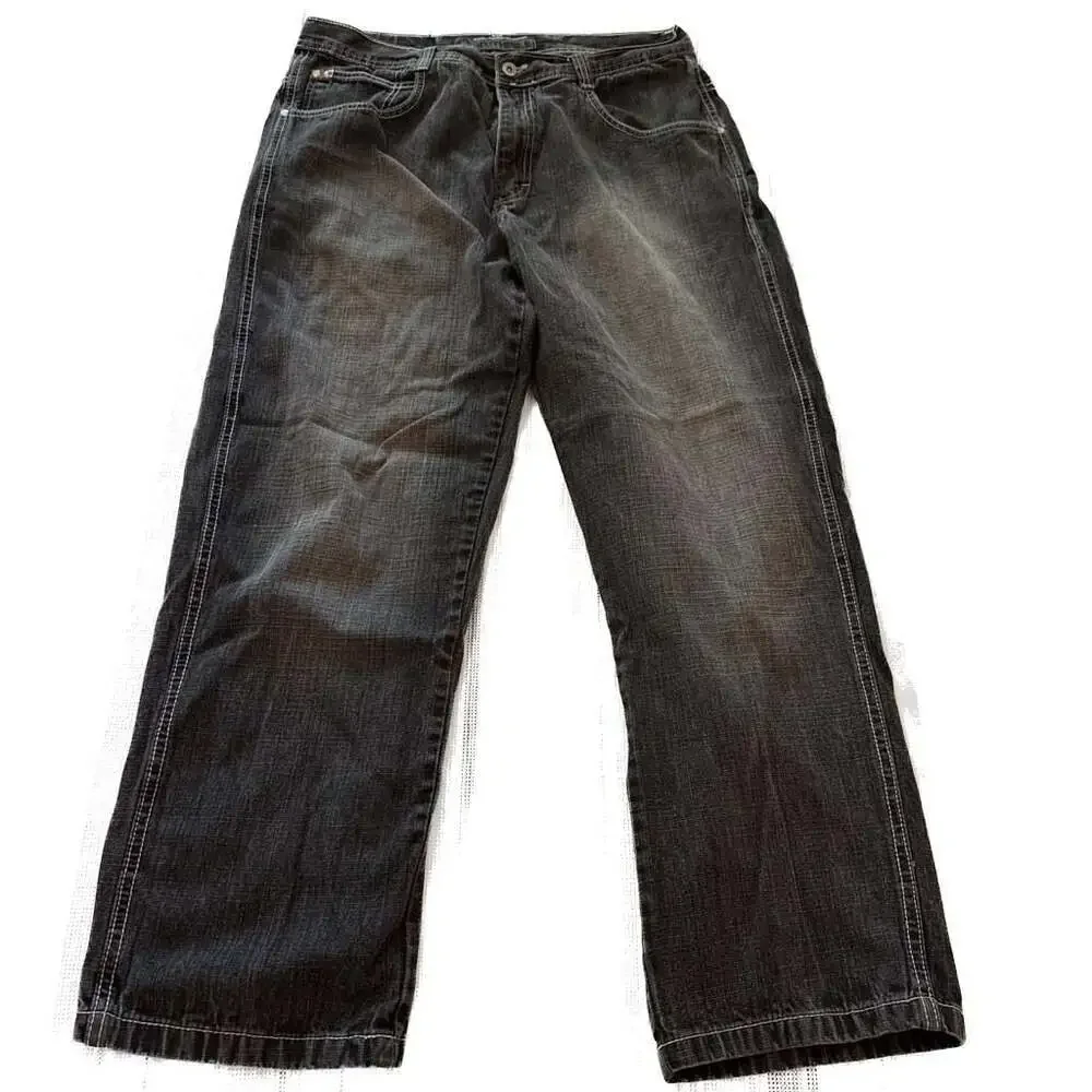 Vintage Y2K Southpole 4180 Black Wash Baggy Wide Leg Denim Jeans Men's Size 38